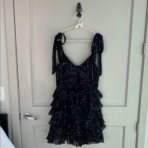 Chic Black Ruffled Mini Dress